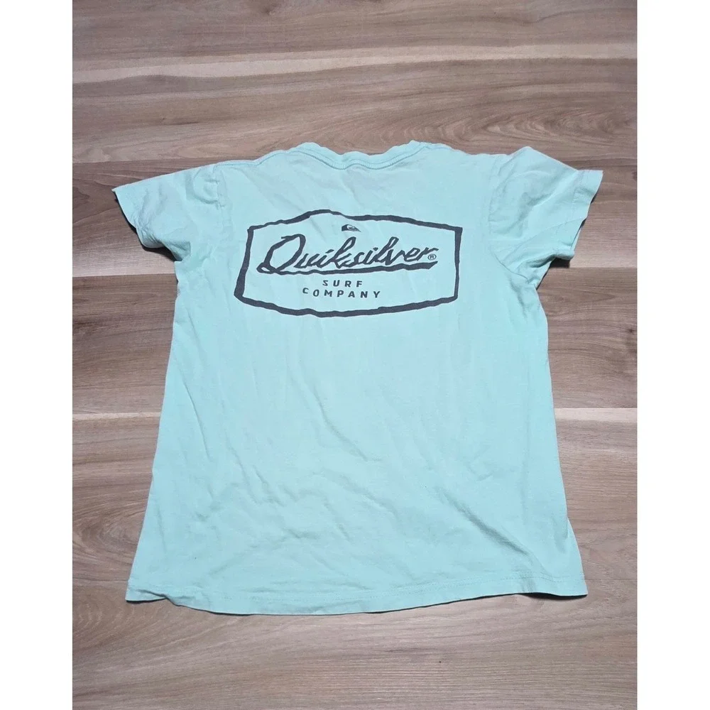 Quiksilver T-Shirt Mens Small Blue Surf Company Graphic Logo‎ Short Sleeve Tee S